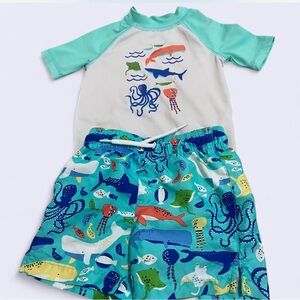 Baby Swim Set 12–18 Months – Octopus & Shark Print